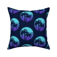 Neon palm trees-Blue and purple