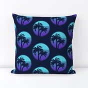 Neon palm trees-Blue and purple