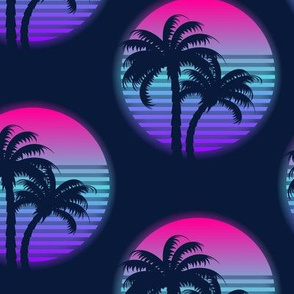 Neon palm trees-Multicolour