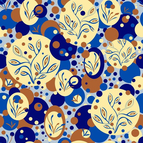 Blue & Cream Almond Flowers -Medium scale-ID# 8771915