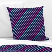 Neon diagonal stripe-Pink and blue