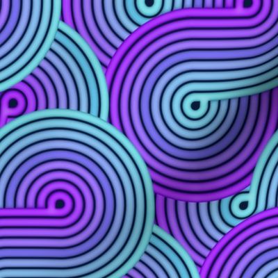 Neon swirl-Blue and purple