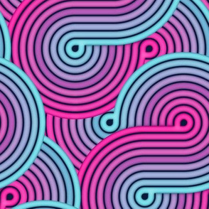 Neon swirl-Blue and pink