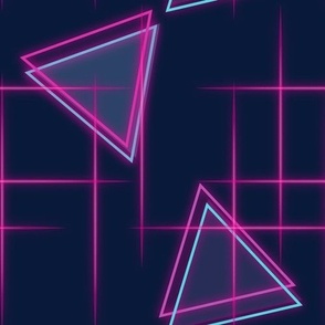 Neon triangle-Pink and blue