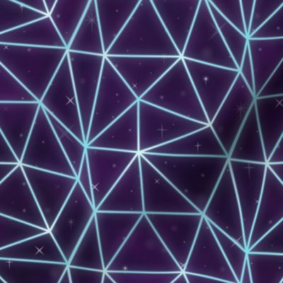 Neon triangle grid-Blue