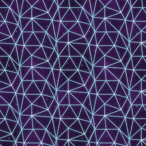 Neon triangle grid-Blue