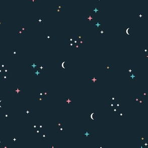 Little stars and constellation universe colorful gender neutral galaxy pattern blue pink boys