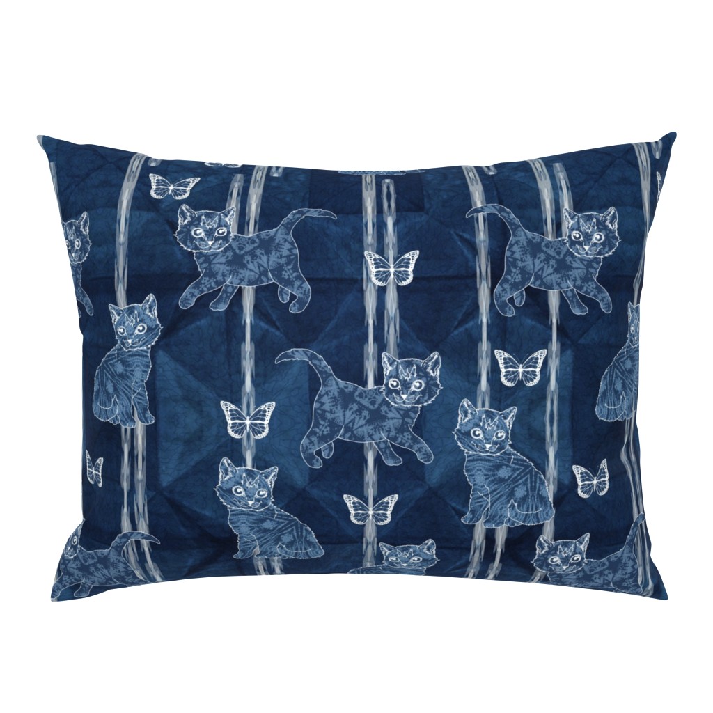 Shibori cats and butterflies