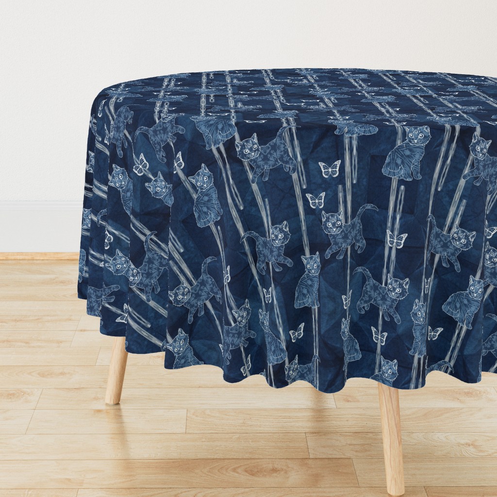 Shibori cats and butterflies