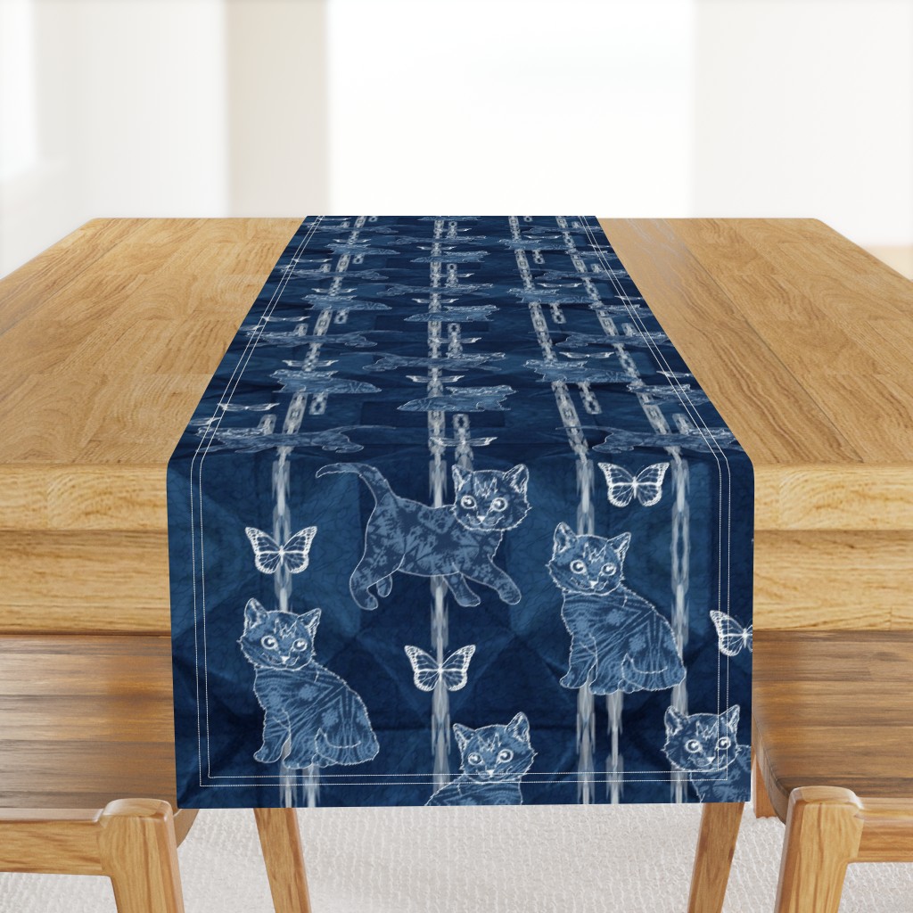 Shibori cats and butterflies