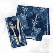 Shibori cats and butterflies