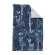 Shibori cats and butterflies