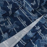 Shibori cats and butterflies