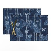 Shibori cats and butterflies