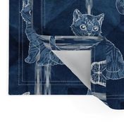 Shibori cats and butterflies