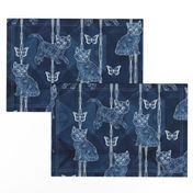 Shibori cats and butterflies