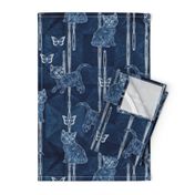 Shibori cats and butterflies