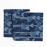 Shibori cats and butterflies