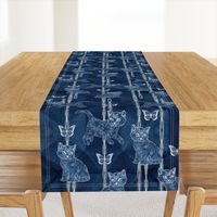 Shibori cats and butterflies