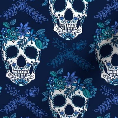 floral skull blues