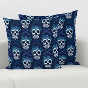 floral skull blues