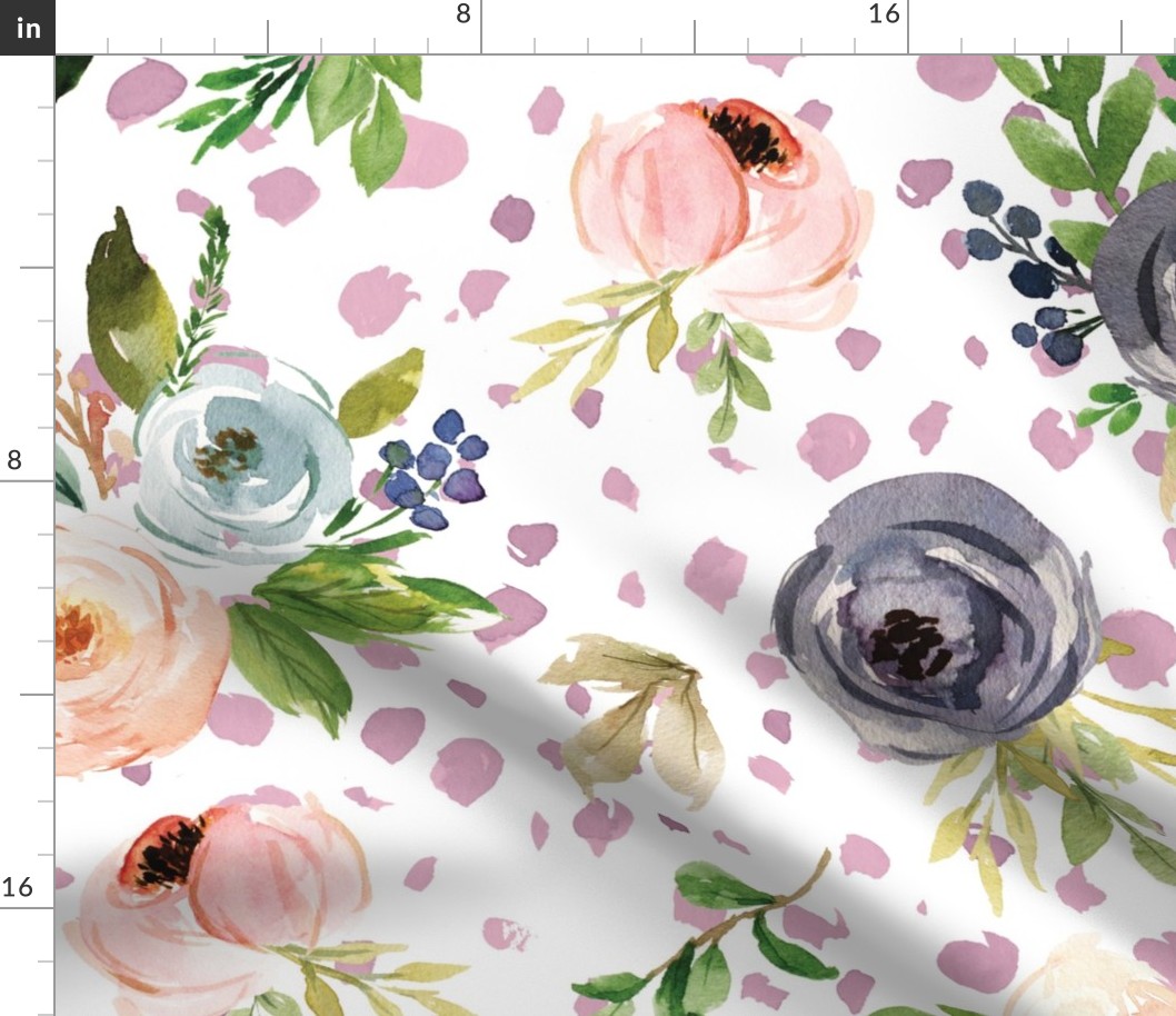 watercolor blush floral water sport