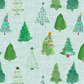 Christmas Trees // Sky Mint Linen