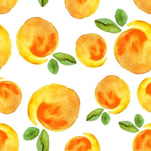 Scattered watercolor peaches 