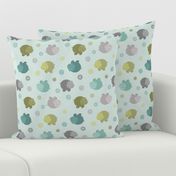 Plump Hippos Toss in Blue, Green, Gray