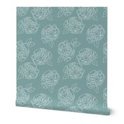 Minimalist roses on baby blue 18”