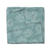 Minimalist roses on baby blue 18”