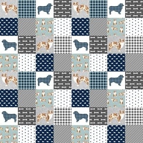 TINY - australian shepherd red merle pet quilt b cheater quilt dog fabric - 1" squares