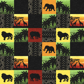 3” Serengeti Quilt - Color - Safari animals