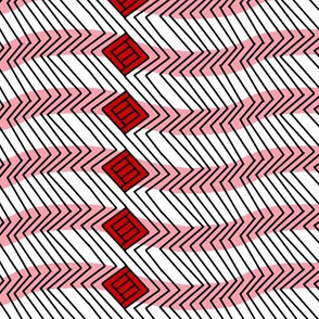 Op Art Zig Zags and Boxes in Pink and Red