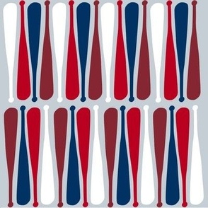 Bats Baseball in Maroon Blue and Silver