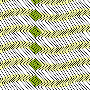 Op Art Zig Zags and Boxes in Yellow and Green
