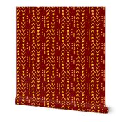 Fresh Spring Mudcloth - Maroon and Gold