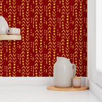 Fresh Spring Mudcloth - Maroon and Gold