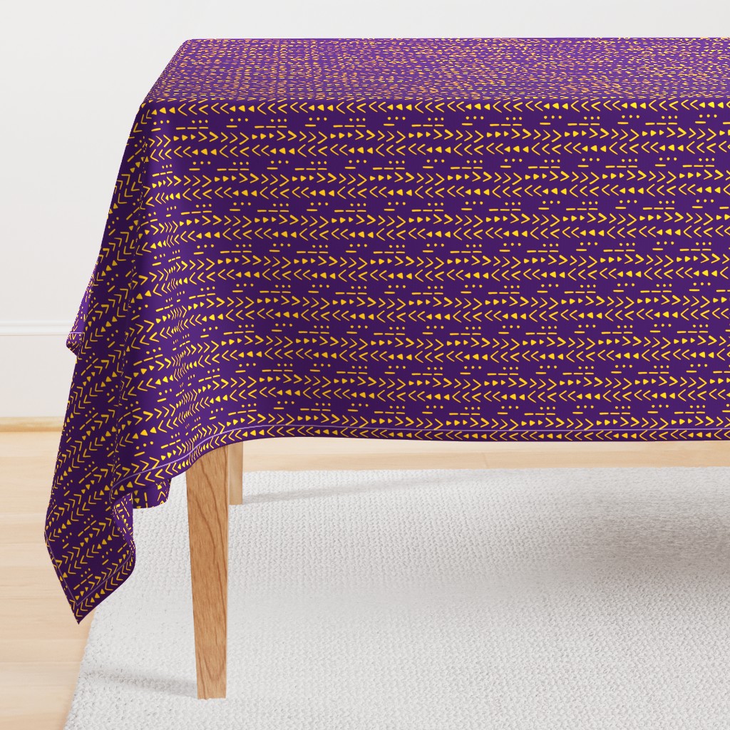 Fresh Spring Mudcloth - Purple and Gold