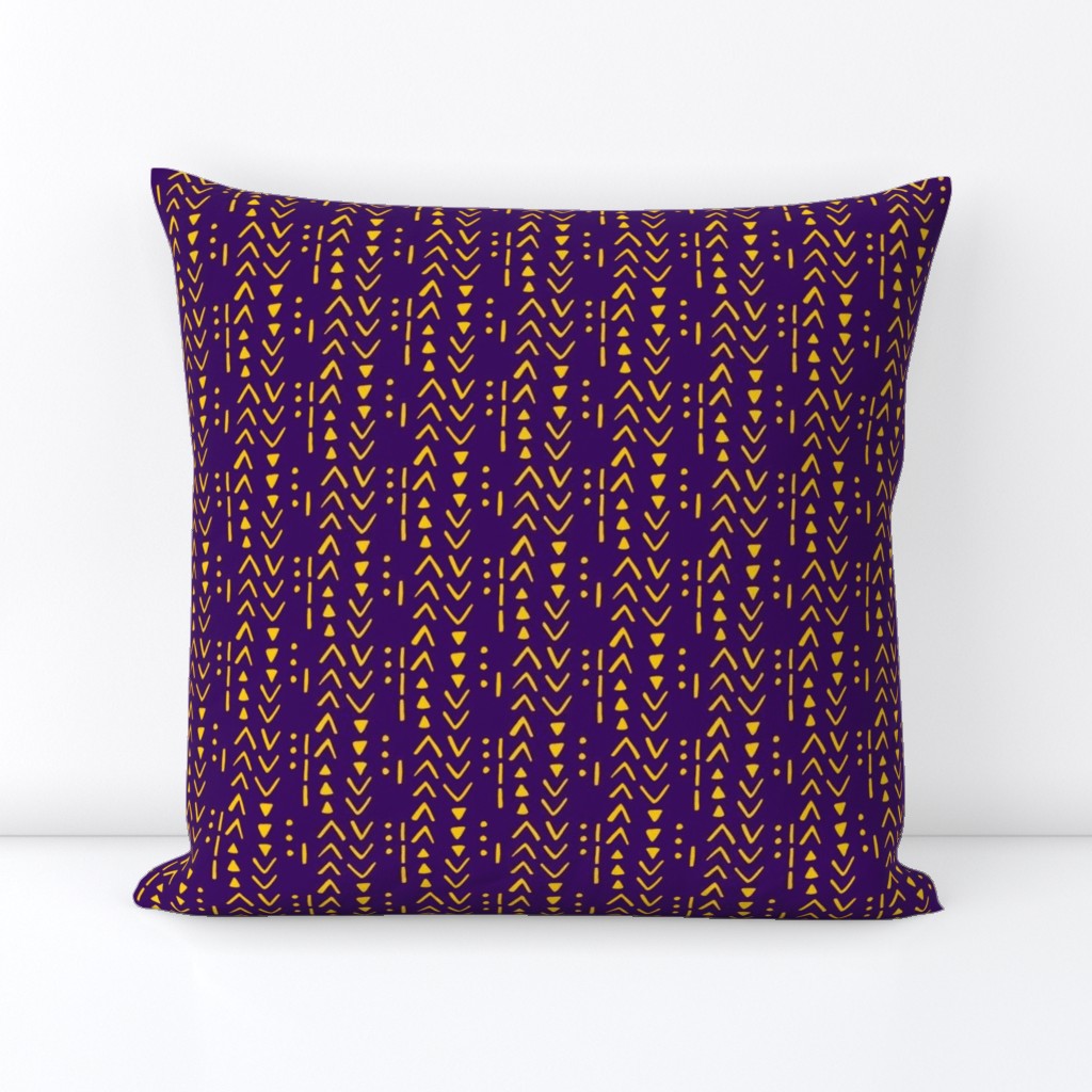 Fresh Spring Mudcloth - Purple and Gold