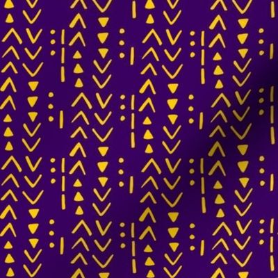 Fresh Spring Mudcloth - Purple and Gold