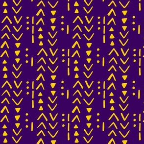 Fresh Spring Mudcloth - Purple and Gold