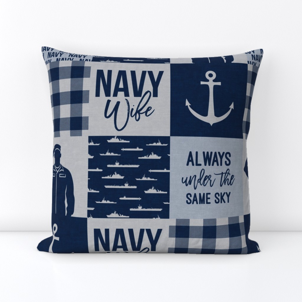 Navy Wife - Always under the same sky - navy plaid -  LAD19