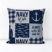 Navy Wife - Always under the same sky - navy plaid -  LAD19