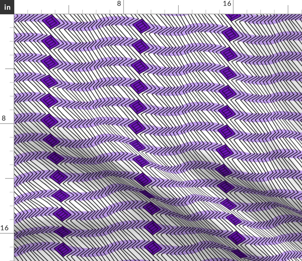 Op Art Zig Zags and Boxes in Purple