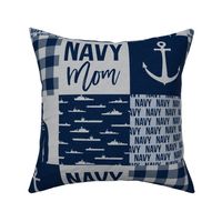 Navy Mom - military wholecloth -  navy plaid -  LAD19