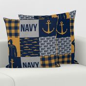 Navy - Military Wholecloth - Navy and Gold - LAD19