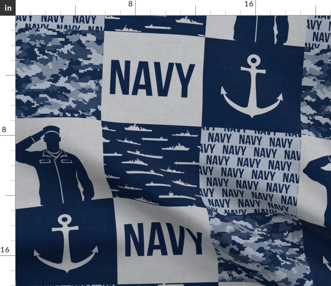Navy - Military Wholecloth - Navy  - LAD19