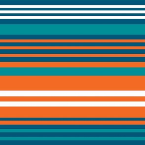 The Aqua and the Orange: Quadcolor Stripes - Horizontal