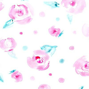 Tender roses for baby girl's nursery || watercolor flowers